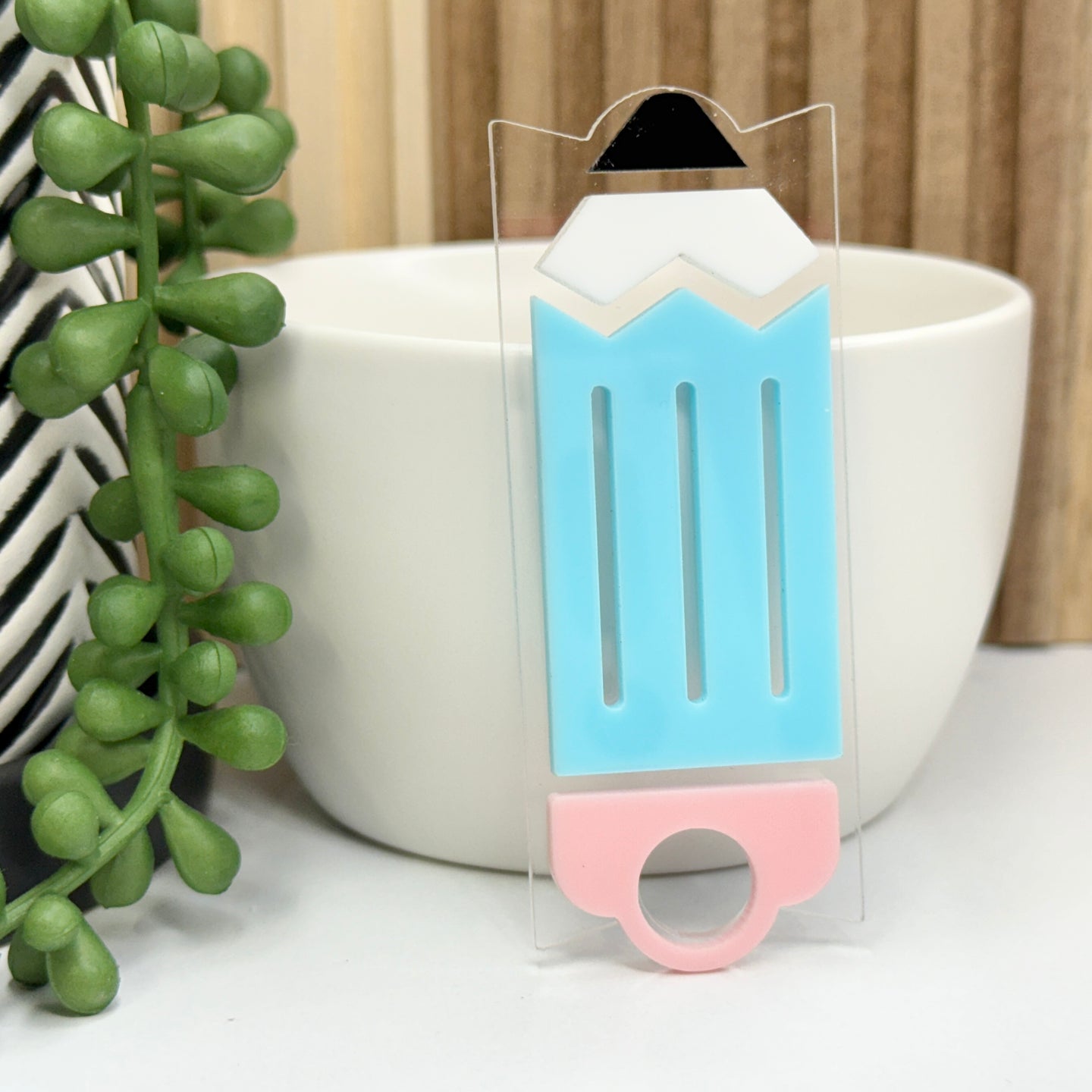 Blue Pencil Tumbler Tag